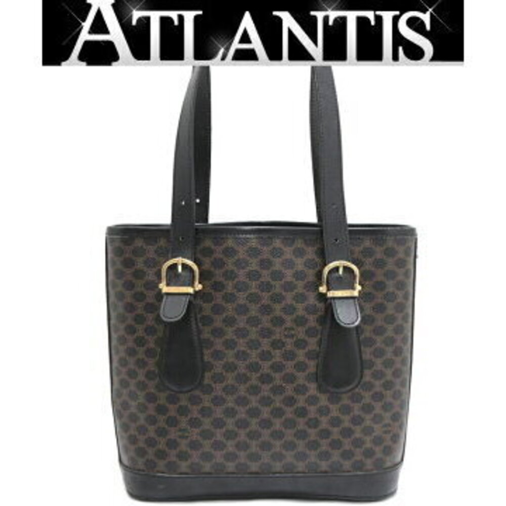 Celine Macadam Tote Bag Leather Black